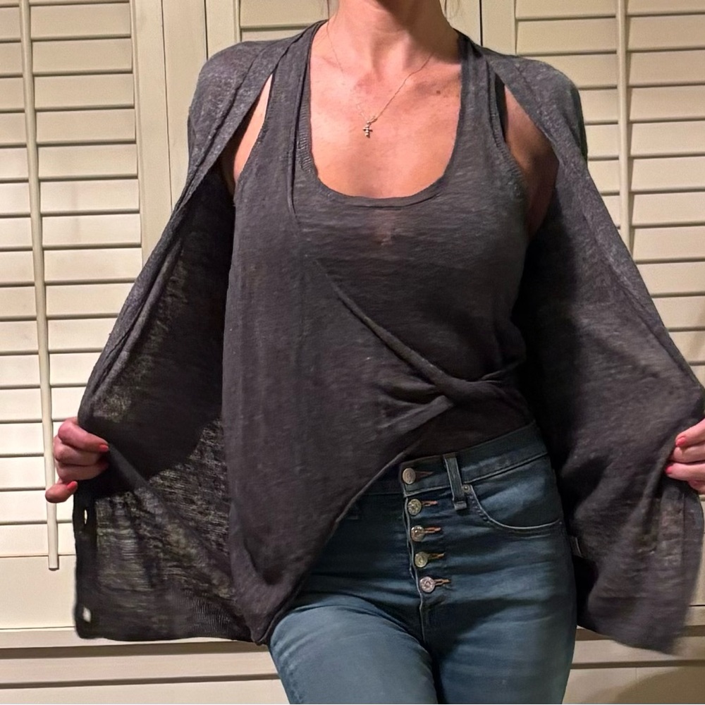 Bruchu Walker new matching linen cardigan set